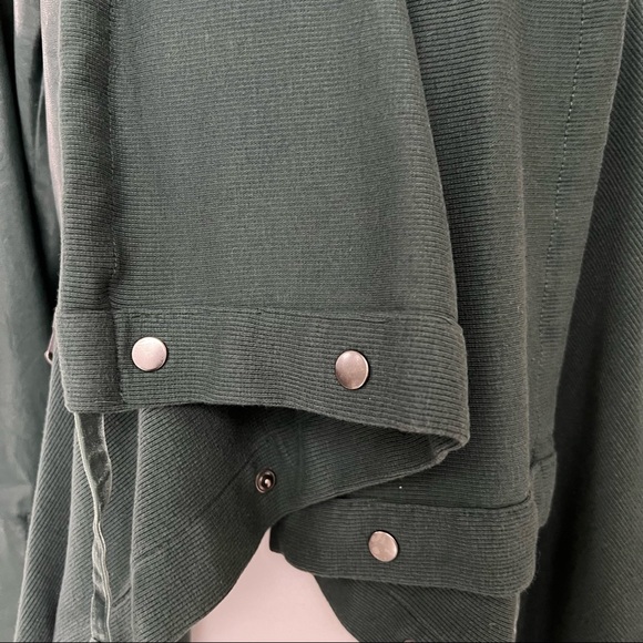 Jolt Emerald Green Drape Front Vegan Leather Jacket - Picture 4 of 7